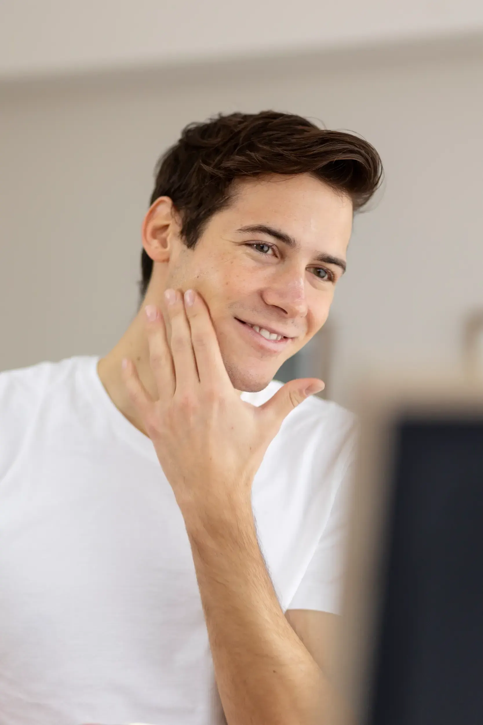 Close-up of refined jawline contour at Heritage Wellness & Med Spa Crescent Springs